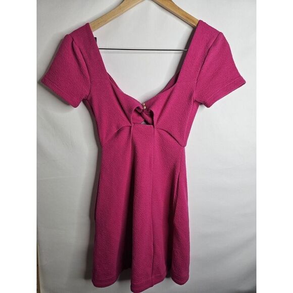 MAEVE By Anthropologie Hot Pink Mini Cut Out Dress Womens Size Small - Picture 4 of 12